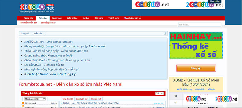 Forumketqua.net là một diễn đàn về xổ số siêu mạnh